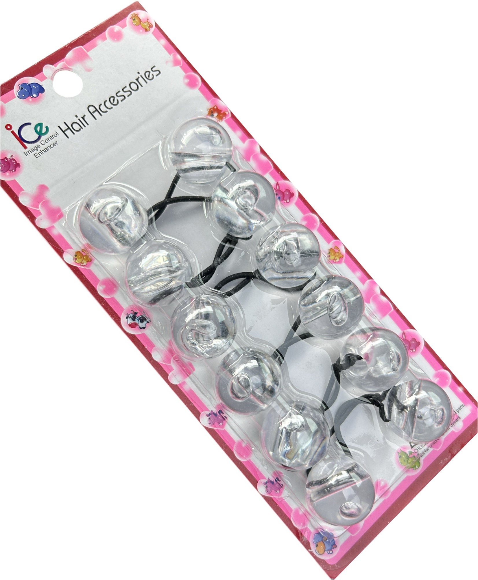 CLEAR 25mm hair knockers, 6 pc, hair balls, hair ties, ballies, knockers for hair, knockers, hair supplies for girls, ponytail