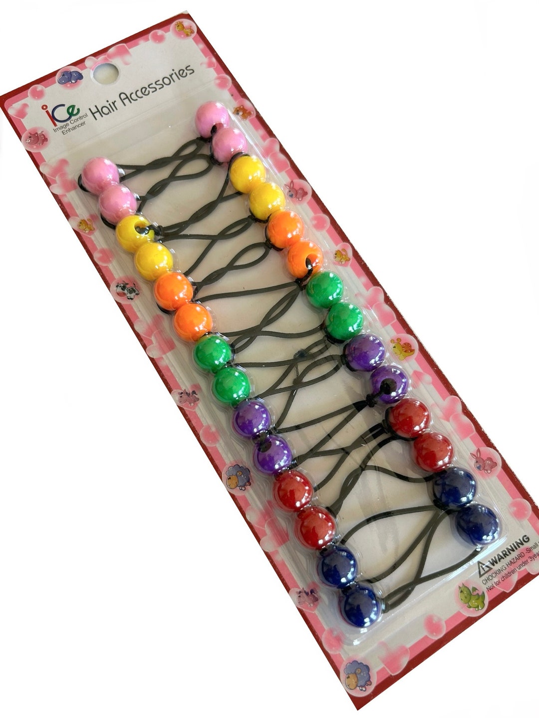 Small Rainbow Hair Knockers, 14 Pc, Hair Balls, Hair Ties, Ballies