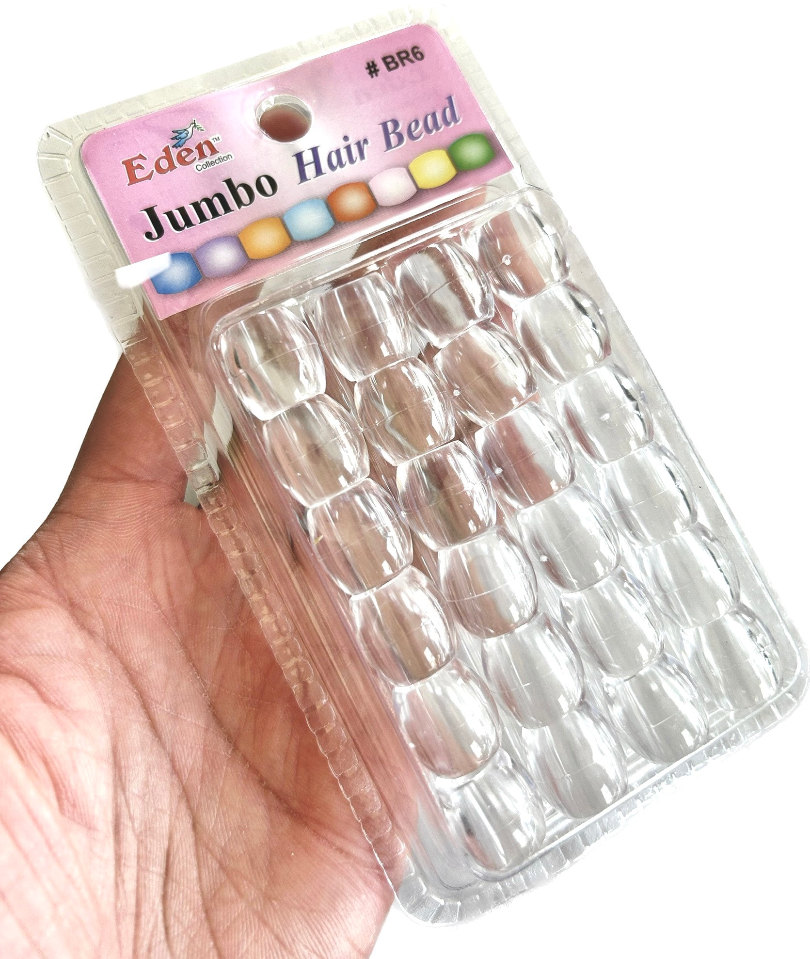 Jumbo Hair Beads Clear - Murry