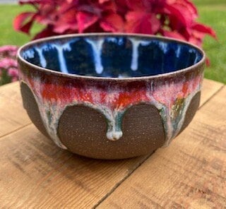 Handmade Rainbow Pottery Bowl