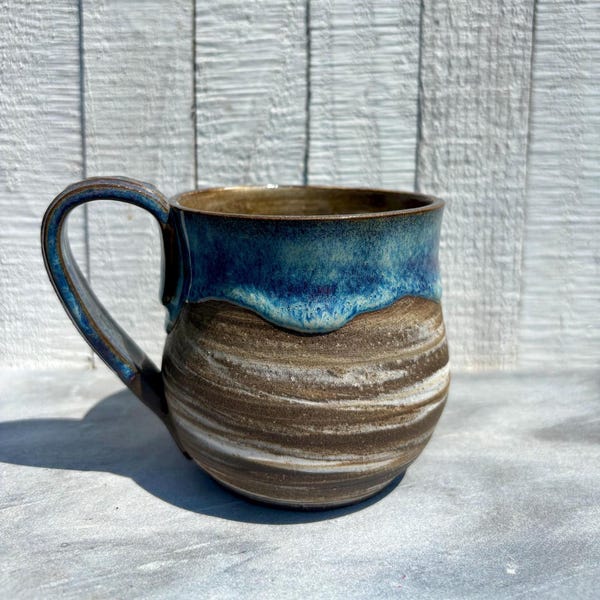 Marble Swirled Pottery Mug