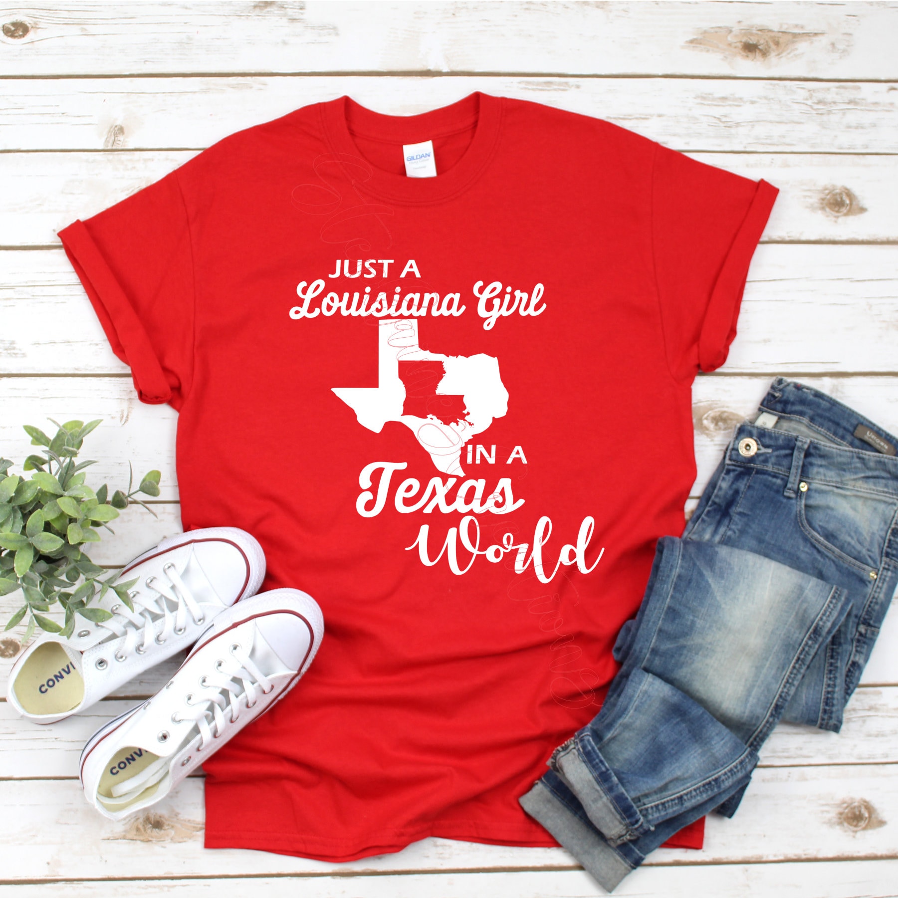 Funny, Louisiana Girl in a Texas World T-Shirt