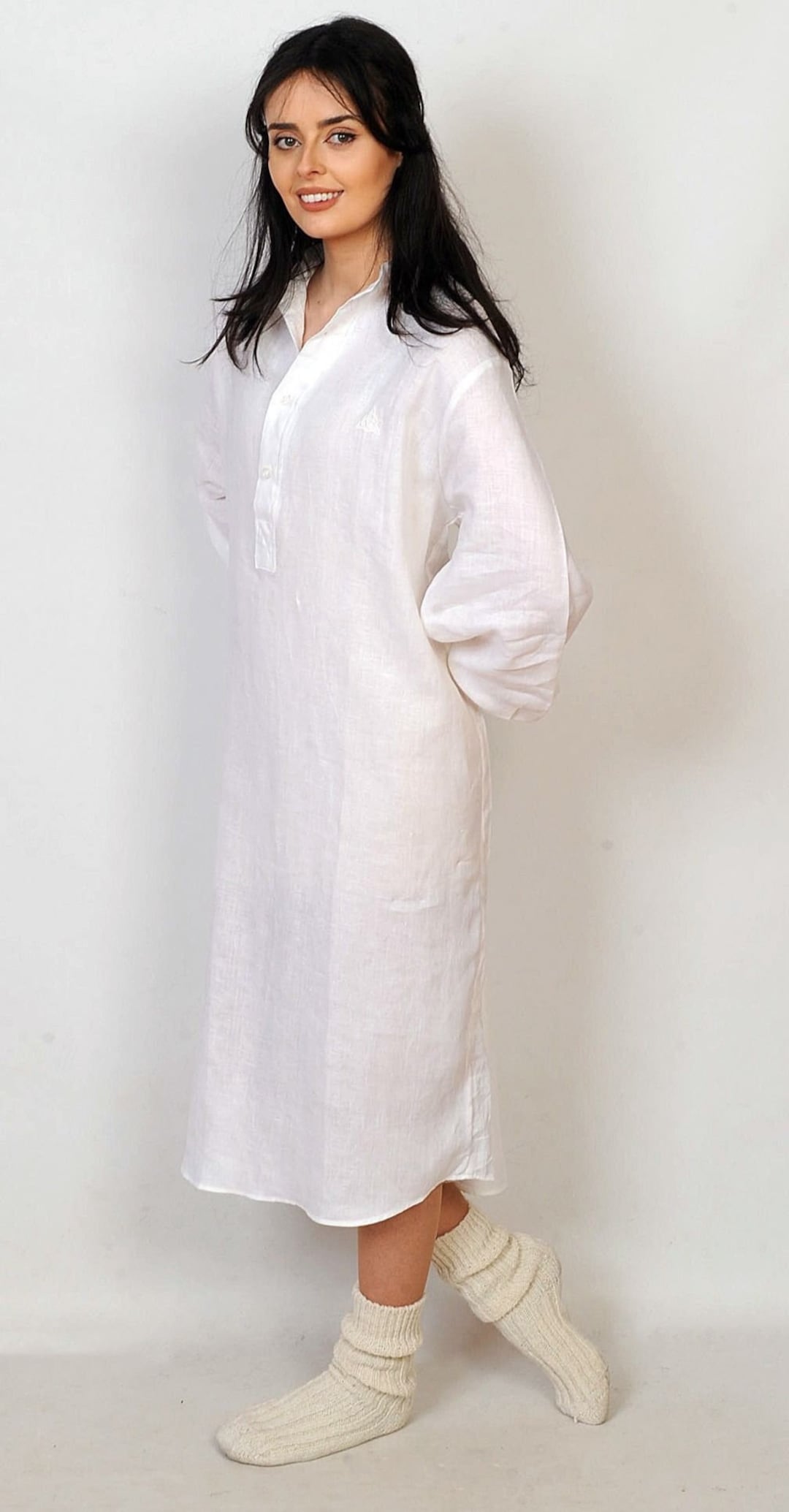 Ladies Irish Linen Nightshirt Etsy