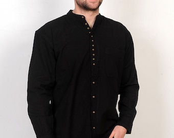 Großvater/Grandad Shirt Jet Schwarz