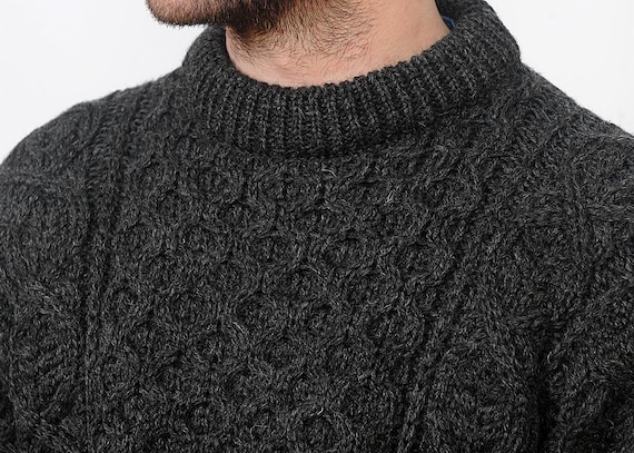 Maglione da pescatore irlandese Aran dei pesi massimi da uomo