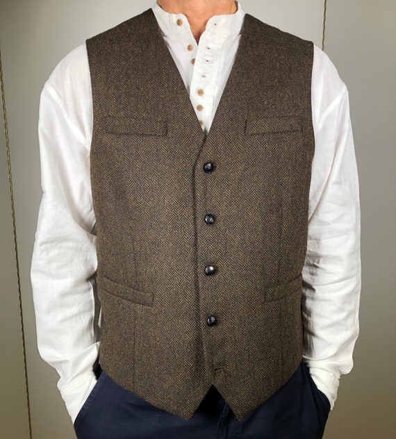 Irish wool tweed vest best sale