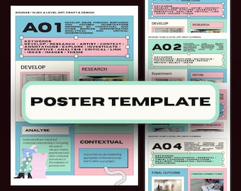 A Level Art Assessment Objective Posters – Printable PDF + Editable Canva Template