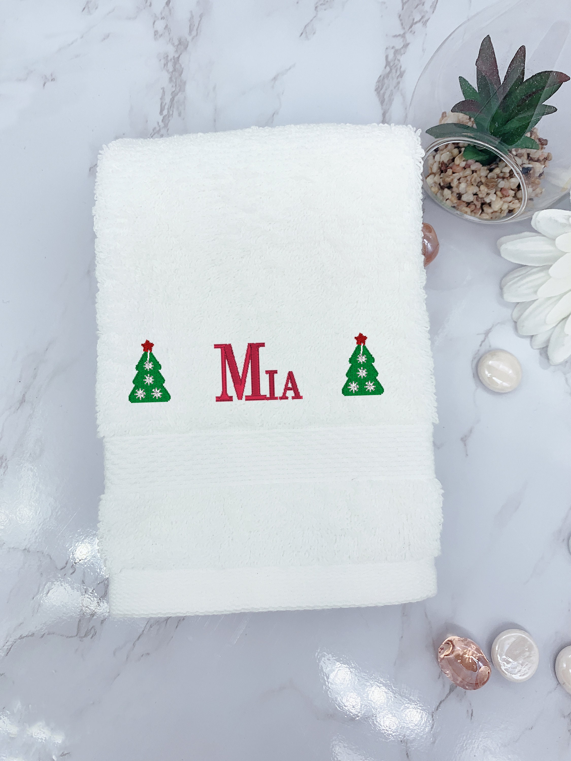 Christmas gift Christmas towel Xmas tree personalized Etsy