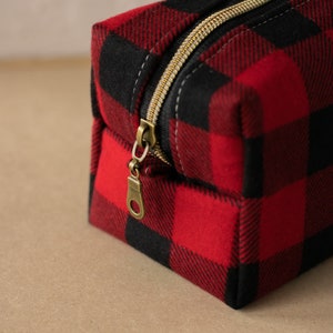 Buffalo Plaid Zipper Bag Boxy Bag Makeup Pouch Travel Bag Wedding image 7