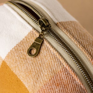 Orange Flannel Zipper Bag Boxy Bag Makeup Pouch Travel Bag image 4