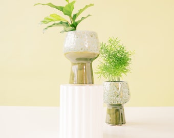 Vase à gobelet planteur rétro des années 70 pour plantes d’intérieur