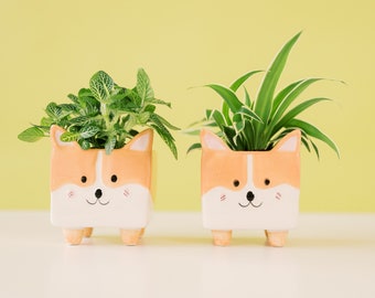 Corgi dog planter plant gift idea animals