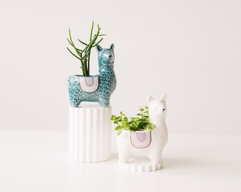 Jardinera Lama I divertida maceta de cerámica como alpaca I maceta de animales I planta de interior I regalo