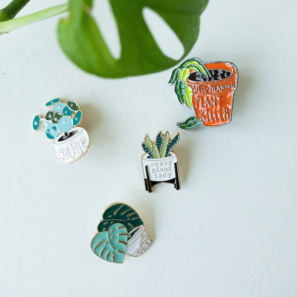 Anstecker Pin Crazy Plant Lady Plant Killer Monstera Pilea