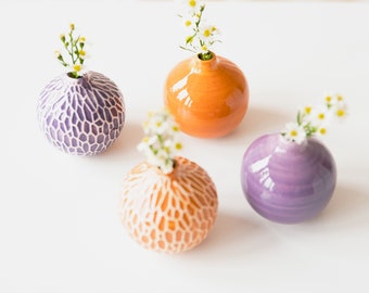 Mini Keramikvase Lila Orange Frühjahr Safari Look Frühling