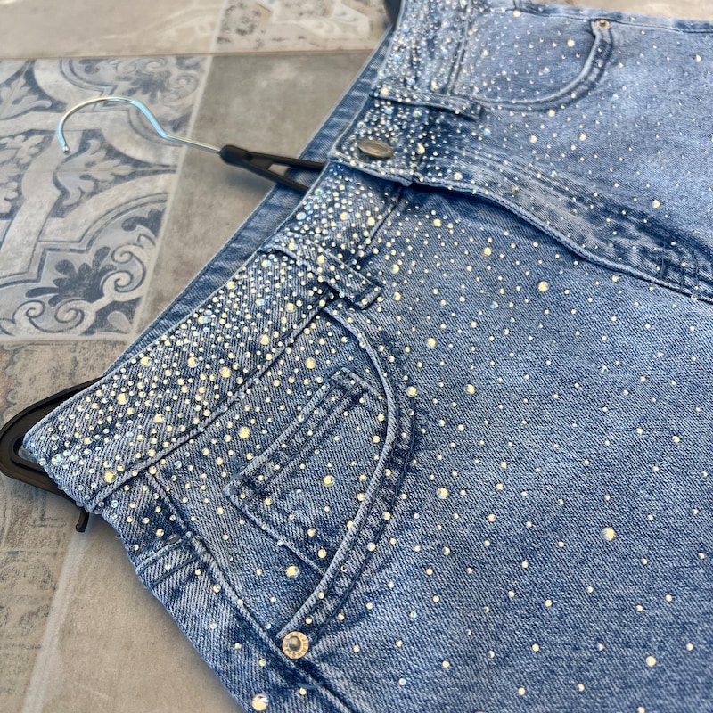 Rhinestone Jeans - Etsy