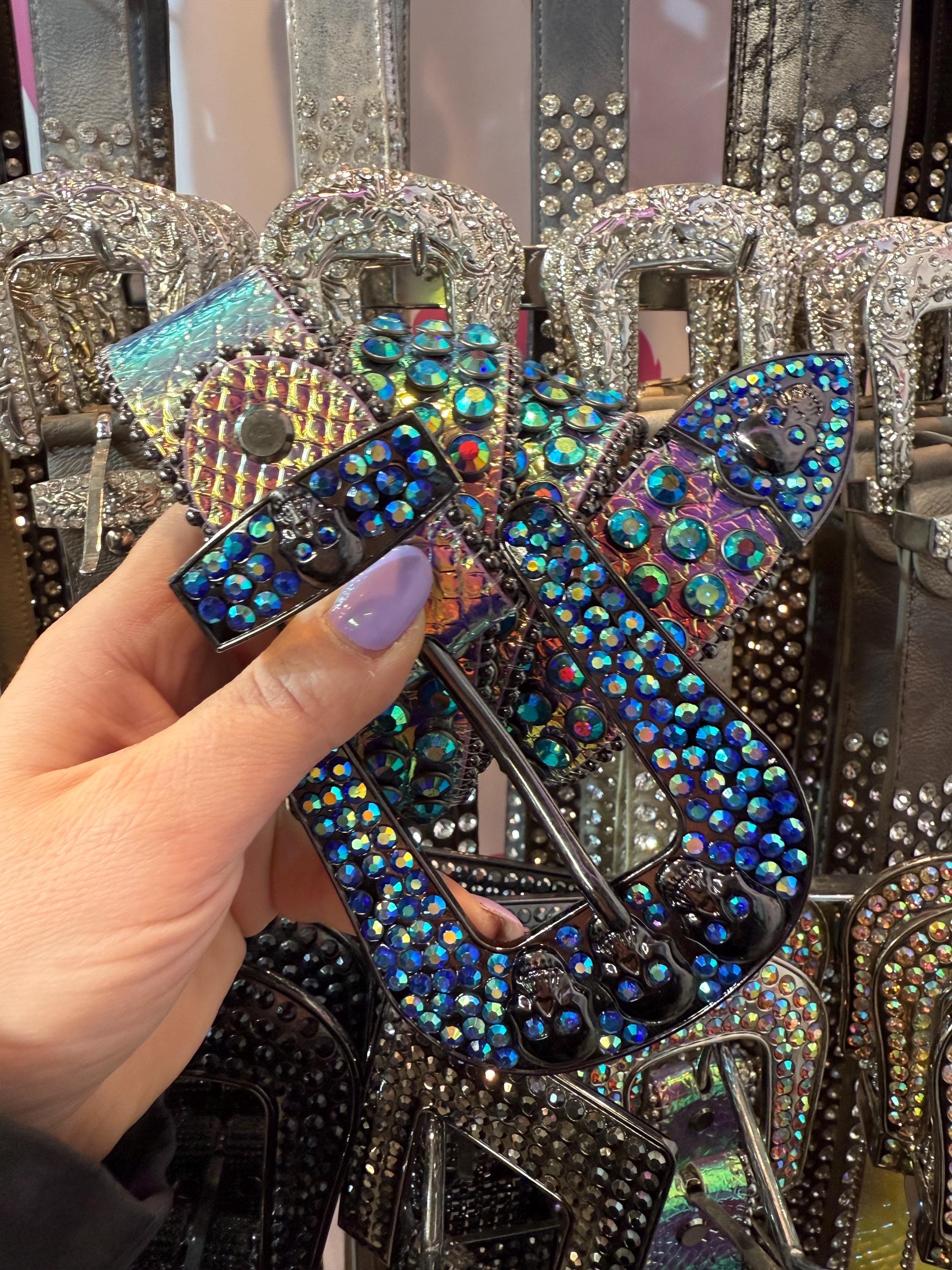 Amber Rhinestone Snake Print Belt Boho Western Glam Festival s-l1200.png main image 3