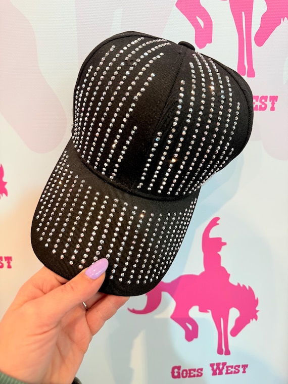 Pink Glitter Cap for Women | Rhinestone Baseball Cap  display picture 1