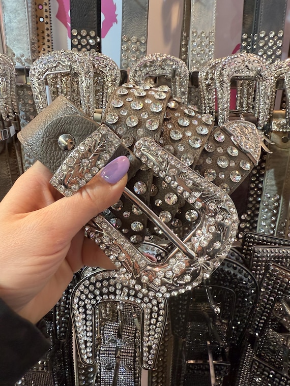 Studded Luxury Leather Belt by B.Belt in Taupe Roxie Studded Belt Taupe - Leather Belts | Saint + Sofia® US main image 3
