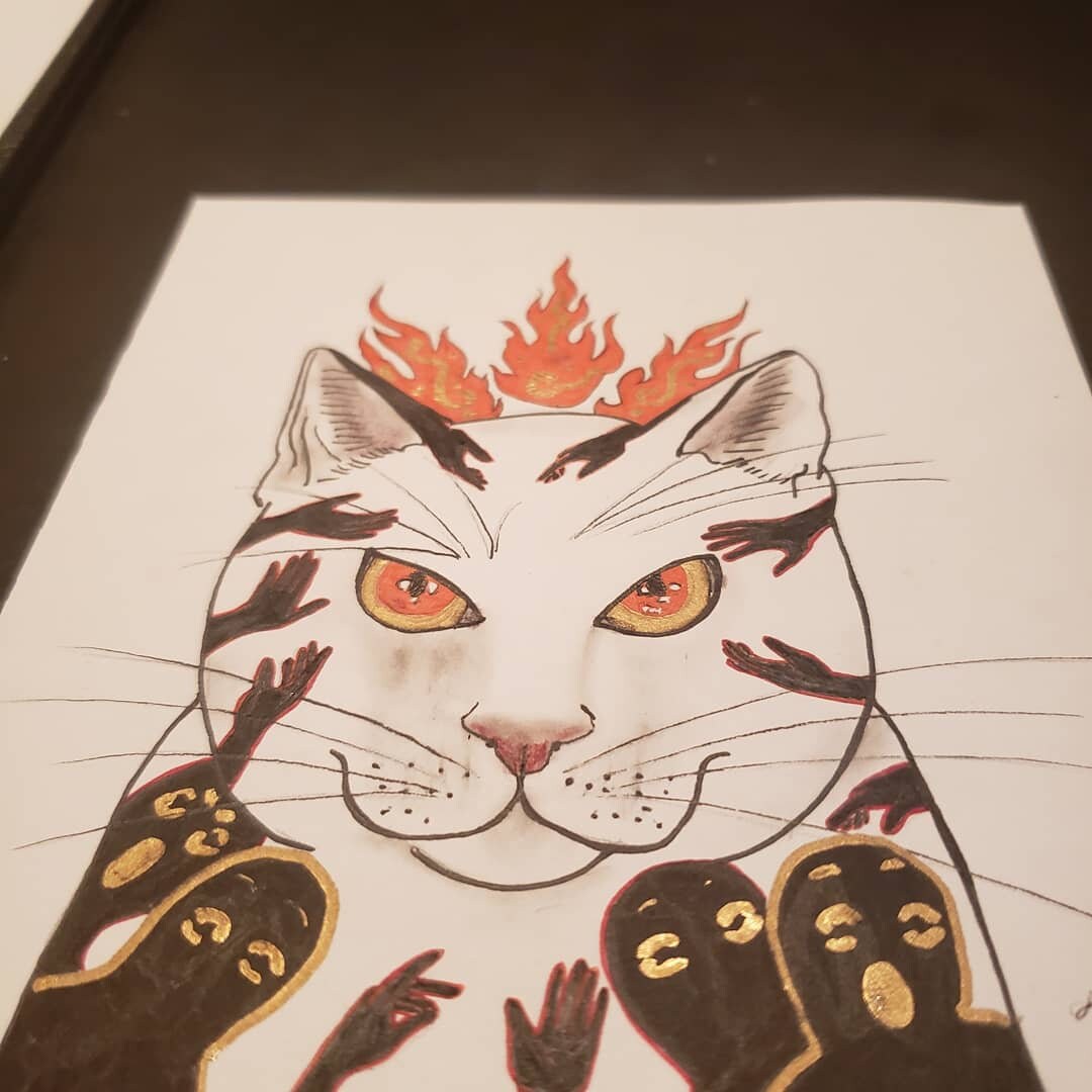Mon Mon Cat Black Monk Design Etsy Mon Mon Cat Black Monk Design Etsy