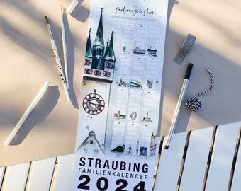 Familienkalender 2024 | Straubing | Wandkalender 14,8 x 40 cm