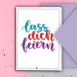 Greeting card | Folding card with envelope | &quot;let&#39;s celebrate you&quot;