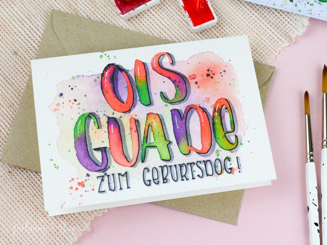 Karte Ois guade Geburtstag Klappkarte mit Kuvert Etsy.de