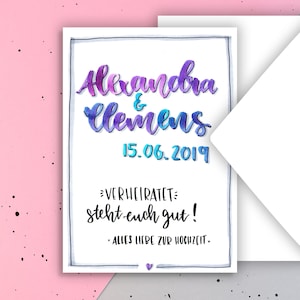 Glückwunschkarte | "Hochzeit" | personalisiert