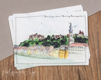 Postkarte | "Burg zu Burghausen" | Bayern
