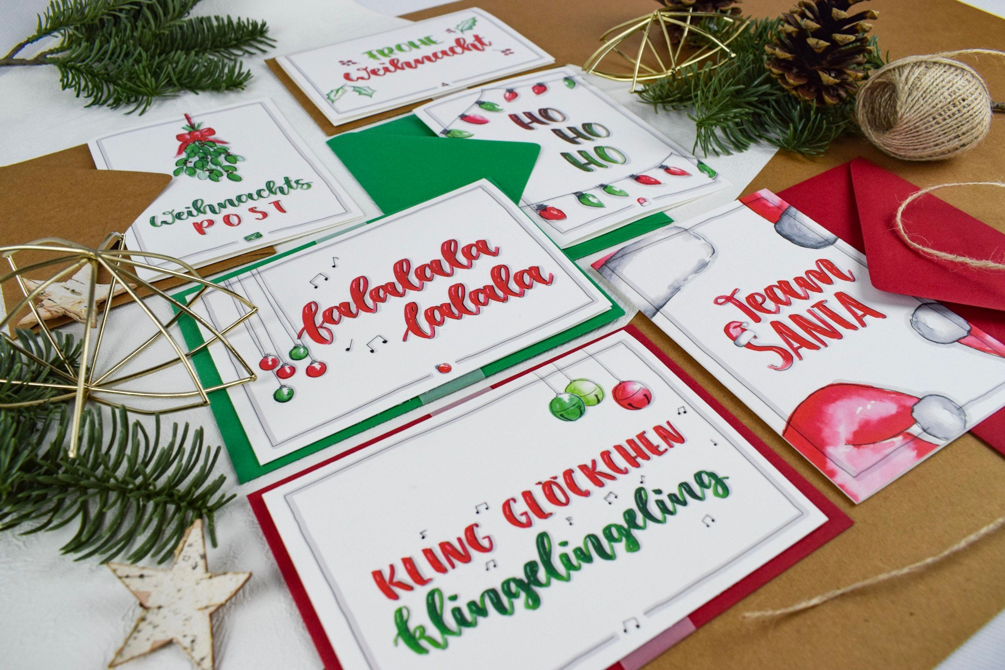 40 Stück Weihnachtskarten MIT GELDBRIEF Grußkarten Klappkarten mit Kuverts 