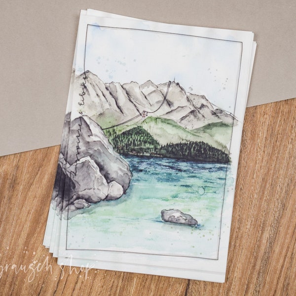 Postkarte | "Zugspitze & Eibsee" | Bayern