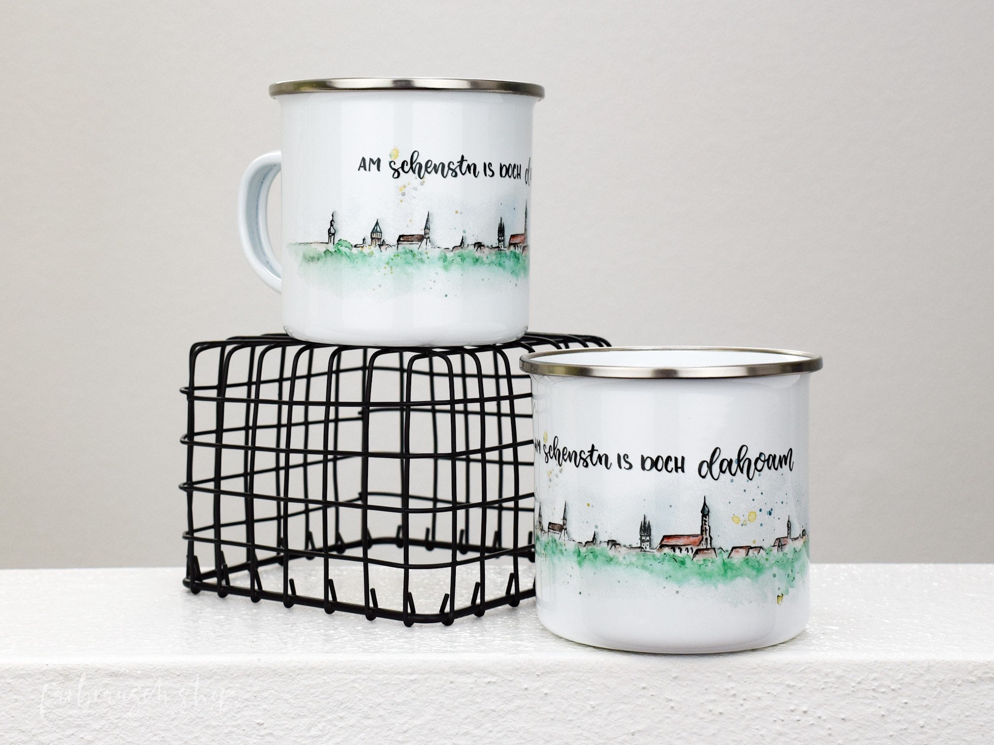 Emaille Becher Dahoam Straubing Etsy