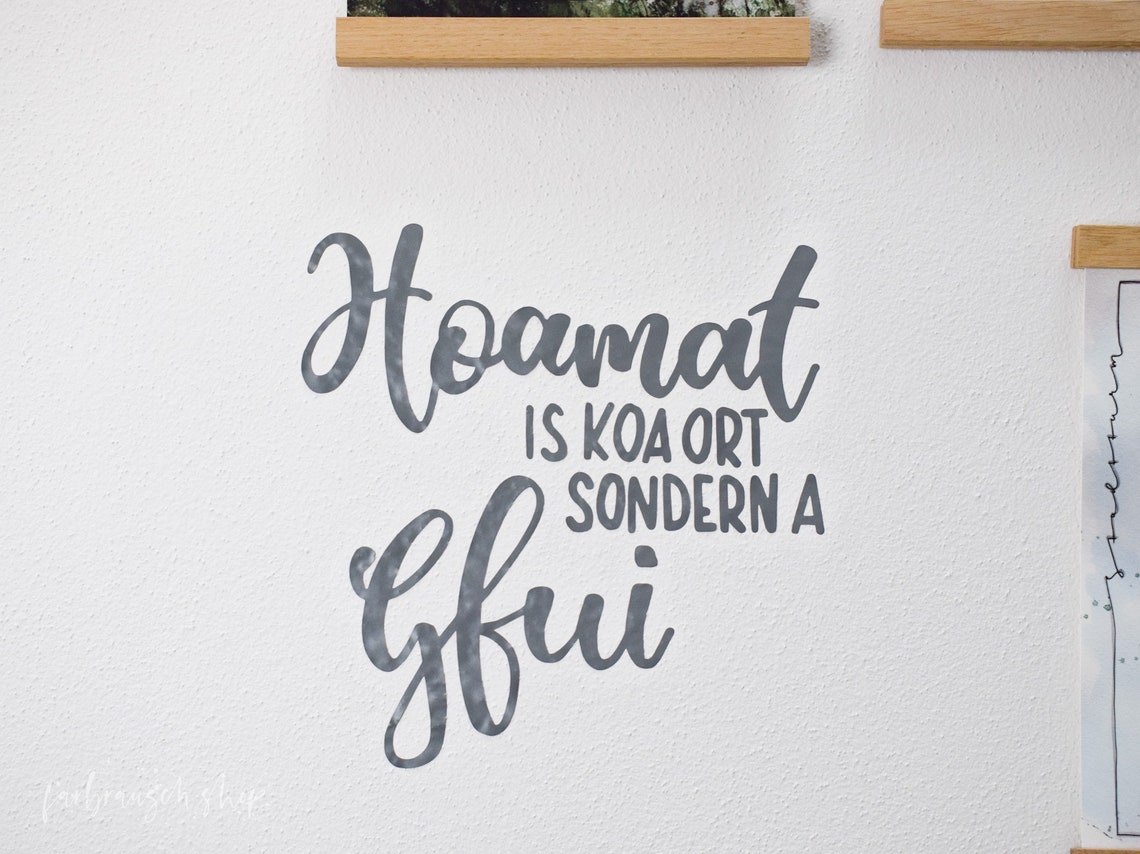 WandTattoo Hoamat bayerischer Spruch handgeschrieben Etsy