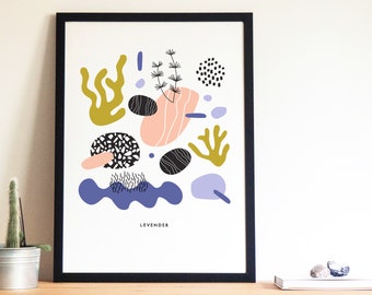 Aquarium Graphic Art Print Poster – Aquarium Grafik Druck Poster