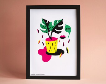 Cooles Monstera Plant art print / Kunstdruck Poster