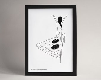 Pizza & Nude Art Print Poster / Pizza und Akt Kunstdruck Poster