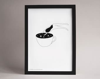 Nude digital Art Print Poster / Akt Kunstdruck Poster