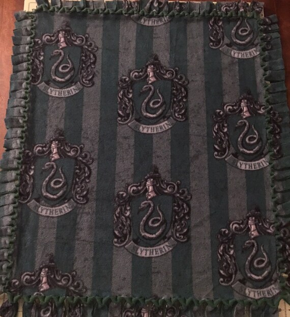 Harry Potter Slytherin Logo On Green Backing Baby Tie Blanket Etsy