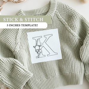 Frog Initial Embroidery Pattern: DIY Baby Sweater (Digital Download)