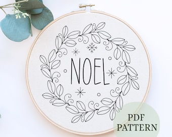 Patrón de bordado navideño: Arte con bastidor navideño (Descarga PDF)