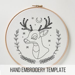 Woodland Wonder embroidery, Deer Embroidery Pattern, Instant Download, Fawn Embroidery, Woodland Animals, Kids Embroidery, Deer Embroidery