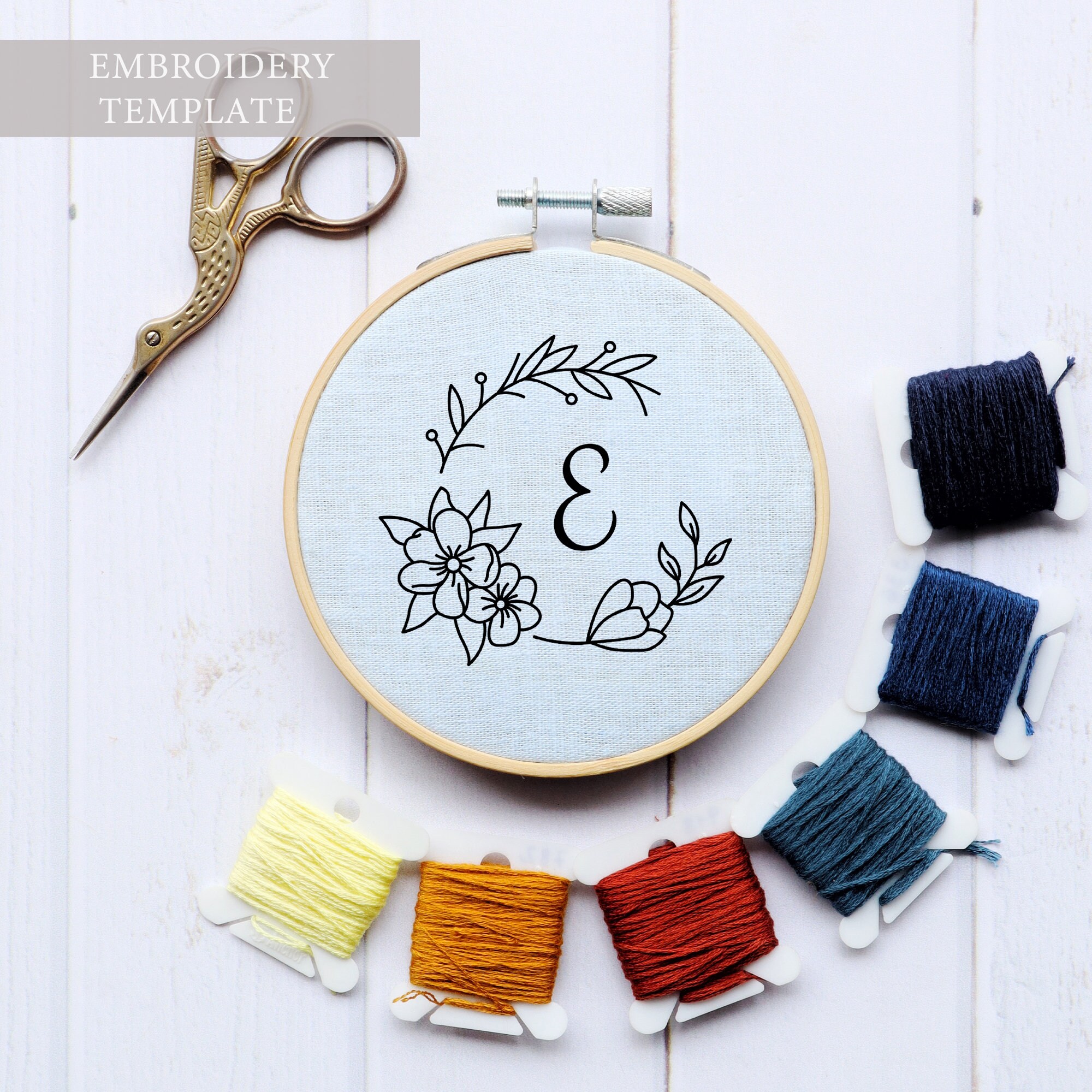 Beginner Hand Embroidery Monogram Embroidery Letter Etsy