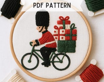 English Soldier Hand Embroidery Pattern: Christmas gift, Instant Download, Beginners friendly