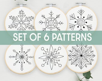 Schneeflocke Ornament Stickmuster, weihnachtliche Stickdatei