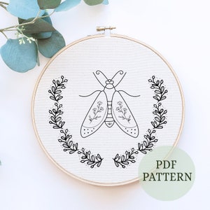 Anatomical Beetle Hand Embroidery Pattern: Modern DIY (PDF)