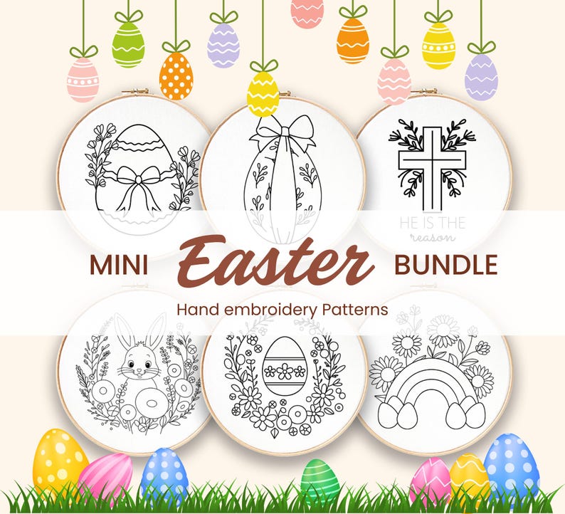 Easter Hand Embroidery Pattern Bundle, DIY Decor (digital Download) - Etsy