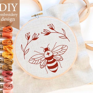 Bumble Bee Hand Embroidery Pattern PDF Instant Download Bee | Etsy