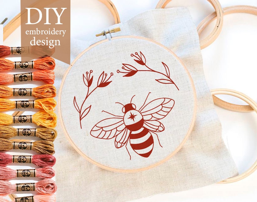 Bumble Bee Hand Embroidery Pattern PDF Instant Download Bee - Etsy