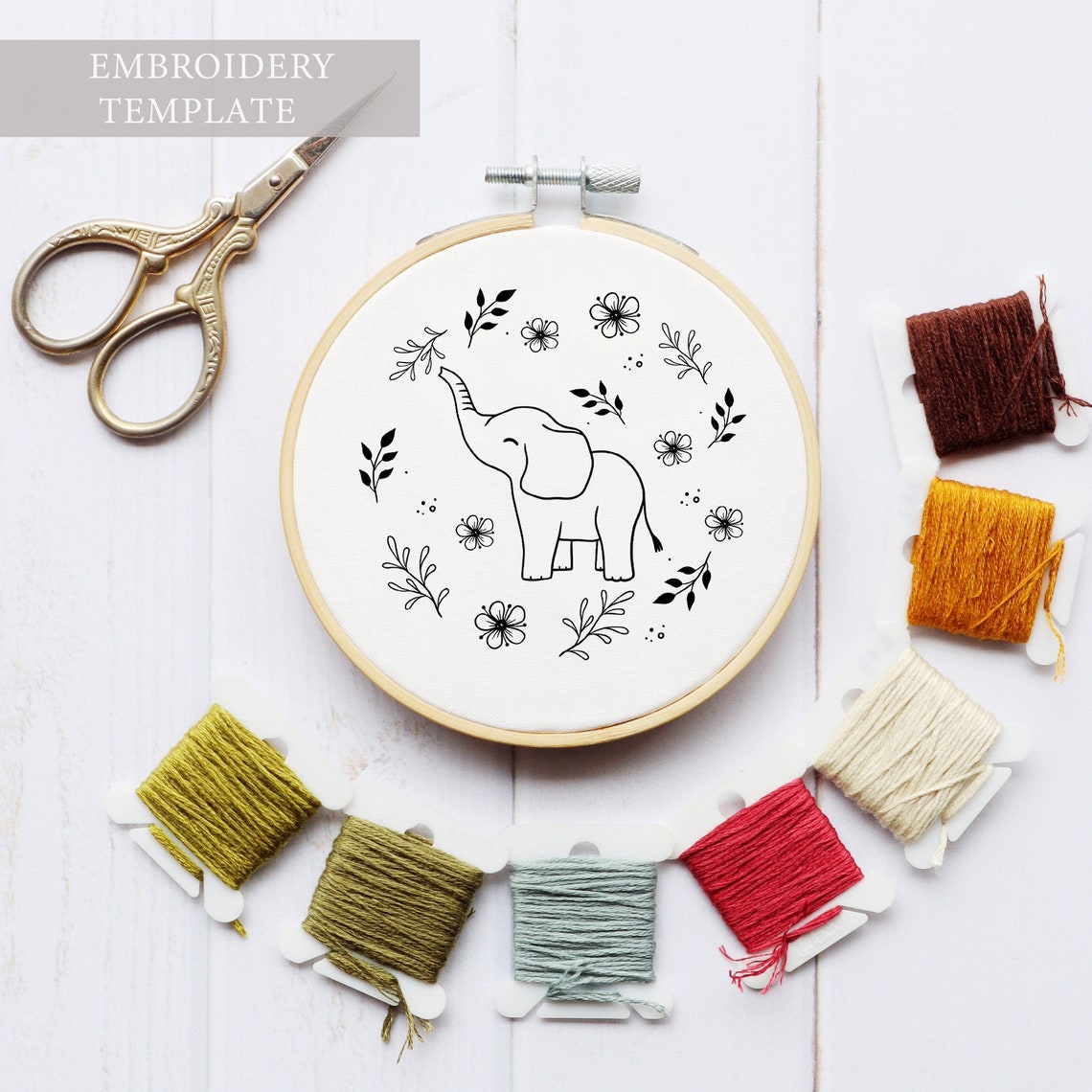 Elephant Hand Embroidery Patterns Elephant Pattern Hand Etsy