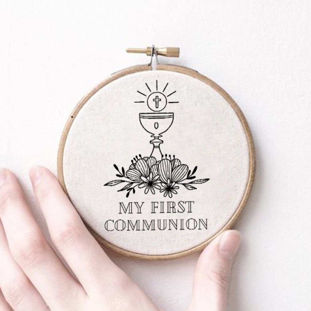 My First Communion Hand Embroidery Pattern PDF Pattern - Etsy